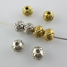 60pcs formato redondo tibetano contas soltas espaçador 6x6mm descobertas de miçangas joias 2024 - compre barato
