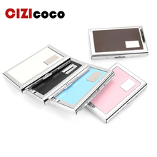 New Solid Men Stainless Steel Credit Card Holder Id Business Card Case Wallet For Women 6 Colours 2024 - buy cheap