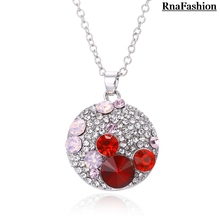 RNAFASHION Jewelry Pendant Necklace Mickey Head Round Pendant Necklace Full Of Rhinestone Austria Crystal Jewelry For Women Gift 2024 - buy cheap