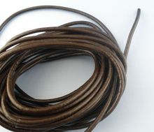 DoreenBeads Coffee Color Round Real Leather Jewelry Cord 3mm 5M length 2024 - buy cheap