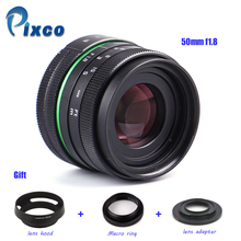 Adplo terno para canon m micro 4/3 fx p. entax q n1 nex 50mm f/1.8 APS-C lente + capa de lente + anel macro + 16mm c adaptador de montagem 2024 - compre barato