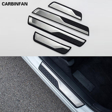 plastic & Stainless Steel Door Sill Trim Cover Styling Sticker outside Threshold Pedal 4Pcs/set For Honda CRV CR-V 2017 2018 2024 - buy cheap