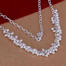 Hot Sale!!Free Shipping 925 Silver Necklace,Fashion Sterling Silver Jewelry Sand Light Grape Necklace SMTN210 2024 - buy cheap