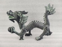 Old Collectible Decorated Handmade Copper Carving Chinese Dragon Statue 2024 - buy cheap