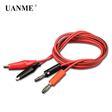 1black+1 red 4mm Banana plug to Medium Crocodile Clip line / Multimeter Pen Test Line Pure Copper Wire 2024 - buy cheap