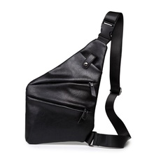 Bolso de pecho de marca de lujo para hombre, bandolera informal de cuero, cabestrillo para pistola antirrobo, bandolera 2024 - compra barato