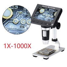 1X-1000X 4,3-дюймовый USB электронный микроскоп LCD цифровой видео микроскоп камера светодиодные фонари увеличение эндоскопа камера 2024 - купить недорого