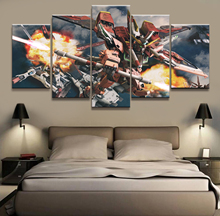 Wall Art Painting Pictures Canvas Printed Anime Modular Poster 5 Panel Gundam Home Decor For Living Room Modern Cuadros Artwork 2024 - buy cheap