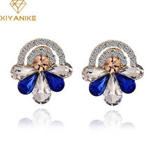 XIYANIKE Fashion Exquisite Big White Blue Resin Rhinestone Stud Earrings For Women/Girls Christmas Gift Jewelry Accessories E170 2024 - buy cheap