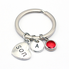 2020 New I Love My Son Heart Pendant Keyring/Birthstone Keychains/A to Z Letters Key Chain/Son Gift 2024 - buy cheap