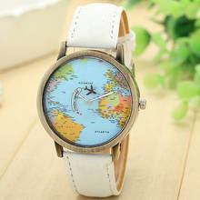 SmileOMG Ladies Watch New Global Travel By Plane Map Women Dress Watch Denim Fabric Band Perfect Gift Free Shipping,Aug 12 2024 - buy cheap