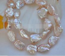 ZCD-collar de perlas de agua dulce 1027 rena++, 18mm, Rosa barroco keshi renacido, 16 pulgadas 2024 - compra barato
