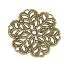 100Pcs Antique Bronze Filigree Flower Wraps Connectors Metal Crafts Home Decoration DIY Findings Connectors 29x29mm J0634 2024 - buy cheap