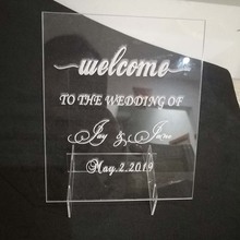 Custom Wedding Sign Acrylic Clear Personalized Welcome Guests Word Sign Party Decor Favor Wedding Direction Signs 2024 - buy cheap