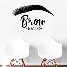 Brow Master Wall Decal Quote Eyelashes Eyebrows Vinyl Sticker Wallpaper Brow Bar Wall Window Decoration Easy Removable G11 2024 - buy cheap