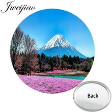 JWEIJIAO Japan Mount Fuji Mini Pocket Mirror Famous Scenery Photo Printed Compact Makeup Vanity Hand Travel Purse Mirror 2024 - buy cheap