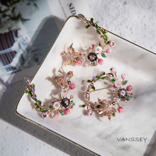 Vanssey Fashion Jewelry Flower Bird Natural Mother of Pearl Shell Enamel Cubic Zirconia Hoop Earrings Accessories Women 2020 New 2024 - buy cheap