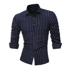 Unpadupe New Brand 2019 Men Shirt Stripe Dress Shirt Long Sleeve Slim Fit Camisa Masculina Casual Male Hawaiian Shirts Business 2024 - buy cheap