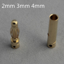 High Current Banana Plug 2.0mm 3.0mm 4.0mm Male Female RC Hobby Li-Po Battery Banana Bullet Connector 10pair/Set 2024 - buy cheap
