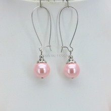 OFERTA ESPECIAL regalos de navidad niñas 10mm perlas de cristal Rosa pendientes fabricación de joyería diseño para mujeres 2024 - compra barato