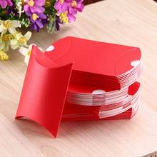 Free Shipping 50pcs/lot New Pillow Shape Box Candy Box Gift Box for Wedding Party Favor Decor Paperboard Kraft Wholesales 2024 - buy cheap