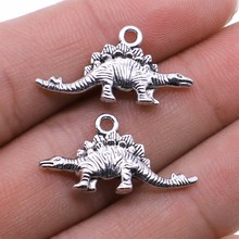 10pcs Dinosaur Charms Pendant DIY Jewelry Findings Antique Silver Color Tone 13x26mm 2024 - buy cheap