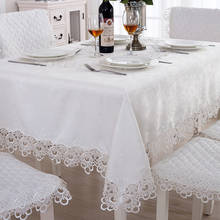 Elegant 100%Polyester Embroidered Tablecloth With Lace Edge Round Table Cloth Dust Cover For Wedding Party Home Decor Textile 2024 - buy cheap