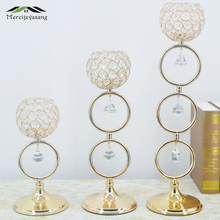 10Pcs/Lot Table Candle Holder Plating Crystal Candlestick Geometric Romantic Candle Holders for Wedding/Dinner Decoration GZT094 2024 - buy cheap