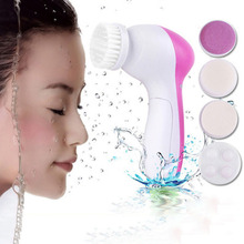 Novo 1 conjunto de 5 em 1 elétrica lavagem rosto escova facial dispositivo limpeza poros da pele limpeza do corpo massagem beleza massageador escova 2024 - compre barato
