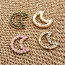 2pcs Vintage Rhinestone Moon Necklace Pendant Earrings Charms DIY Hollow Crescent Women Choker Dangle Earring Findings AC383 2024 - buy cheap