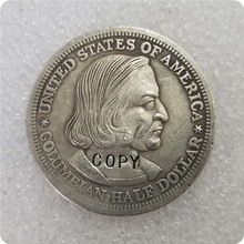 1892 meia dólar exposição colombiana cópia moeda moedas comemorativas-réplica moedas medalha moedas colecionáveis 2024 - compre barato