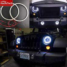 HochiTech Ultra bright SMD white LED angel eyes halo ring kit daytime running light DRL for Jeep Wrangler CJ TJ JK 7'' headlight 2024 - buy cheap