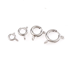Fechos de mola redondo de aço inoxidável, 5 peças 6/8/10/12mm, fivela gancho para pulseira diy, colar, conector, joias, achados 2024 - compre barato
