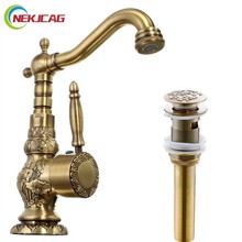 Antique Brass 360 Rotate Bathroom Kitchen Faucet One Handle Single Hole Hot and Cold Water Mixer Taps 2024 - buy cheap