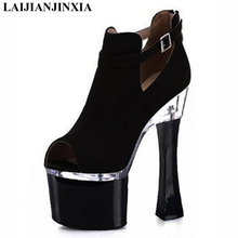 LAIJIANJINXIA-Botines sexys de Pole Dancing para mujer, botas de tacón alto de 18cm, zapatos de plataforma, zapatos de fiesta de boda y baile 2024 - compra barato