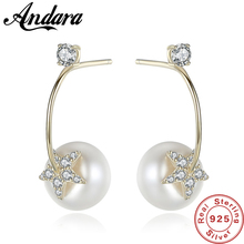 Hot Selling S925 Sterling Silver 8-9mm Natural Freshwater Pearl Stud Earring 2 Color for Women 2024 - buy cheap