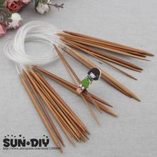 O envio gratuito de Bambu Circular agulhas de tricô 80 cm 18 pcs 2.0-10.0mm para artesanato DIY tricô Bordado 2024 - compre barato