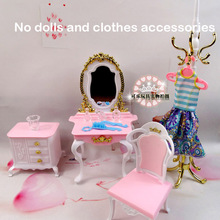 Mobília para boneca barbie, acessórios, quarto, penteadeira, sala de jantar, cozinha, guarda-roupa, brinquedo de presente para menina, diy 2024 - compre barato