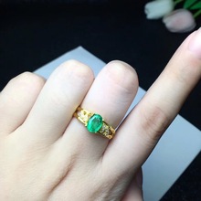 Anillo de Esmeralda Natural, Plata de Ley 925, 5x7mm, joyería fina, envío gratis 2024 - compra barato