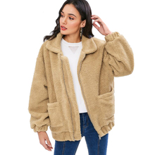 Elegant Faux Fur Coat Women Casual Solid Warm Soft Fur Jacket Female Long Sleeve Zipper Winter Jacket Women Overcoat Outerwear 2024 - buy cheap