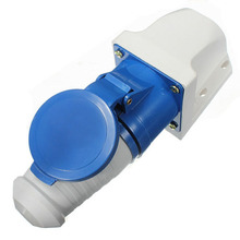New 32A AMP 3 Pin Blue Plug  Wall Mount Socket Waterproof Caravans IP44 Lead 2024 - buy cheap
