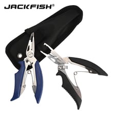 JACKFISH-Alicates de pesca de 2 colores con paquete, tijeras de Cortador de línea, gancho para quitar, herramienta de aparejos de pesca negra/azul 2024 - compra barato