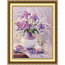 Artistic Painting Purple Flowers Diy 3D Diamond Painting Series Diamond Embroidery Cross Stitch Kits Needlework Home Decoration 2024 - buy cheap