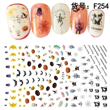 5 sheets Thin adhesive Halloween decals Nail Art decorations Stickers acrylic nails accessoires supplies tools F251-255 2024 - buy cheap