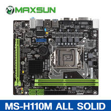 Новый MAXSUN Intel H110M все твердые материнская плата mATX двухканальный DDR4 2400/2133 МГц памяти VGA, HDMI, DVI + 4 * SATA3.0 DVI 24 + 4pin материнская плата 2024 - купить недорого