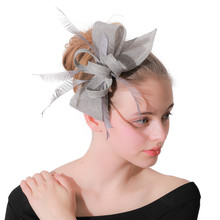 Women Wedding Fascinator Hair Clip For Lady Fashion Show Headwear Hairpin Church Party Bride married Feather Hair Accessories 2024 - buy cheap