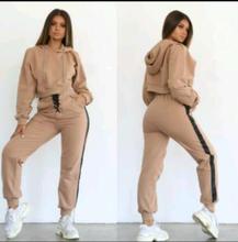 BKLD Women Tracksuit 2018 Fashion New Hooded Sweatshirt Long Sleeve Crop Tops+Drawstring Pants Suit Autumn Winter Clothing Set 2024 - buy cheap