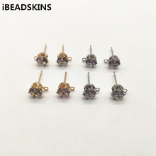 New arrival!200pcs/lot copper with glass rhinest Stud earring/earrings accessories/Earring parts for jewelry DIY making 2024 - buy cheap