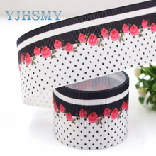 YJHSMY G-18912-1100,10 yards 38 mm flower Printed grosgrain ribbons,Clothing accessories,DIY handmade gift wrapping materials 2024 - buy cheap