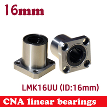 Reborde redondo de rodamiento lineal LMK16UU LMK16 de 16mm, buje para guía de eje lineal de 16mm, barra de eje redonda cnc 2024 - compra barato